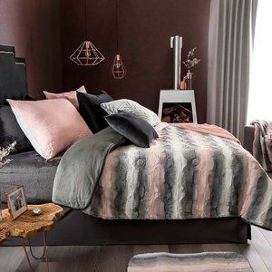 Multicolor Striped Sherpa Blanket by Vianney